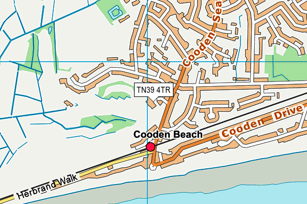 Cooden Beach Golf Club map (TN39 4TR) - OS VectorMap District (Ordnance Survey)