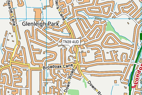 TN39 4UD map - OS VectorMap District (Ordnance Survey)