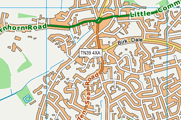 TN39 4XA map - OS VectorMap District (Ordnance Survey)