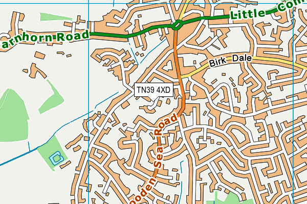 TN39 4XD map - OS VectorMap District (Ordnance Survey)