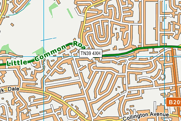 TN39 4XH map - OS VectorMap District (Ordnance Survey)