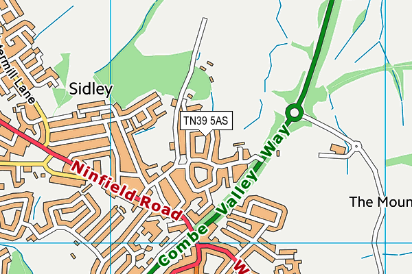 TN39 5AS map - OS VectorMap District (Ordnance Survey)