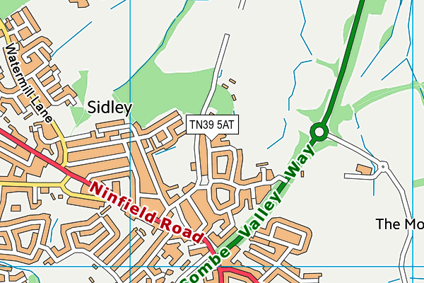 TN39 5AT map - OS VectorMap District (Ordnance Survey)