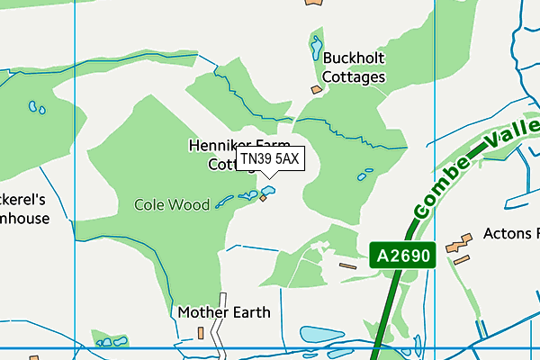 TN39 5AX map - OS VectorMap District (Ordnance Survey)