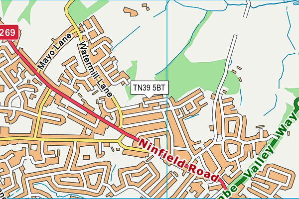 TN39 5BT map - OS VectorMap District (Ordnance Survey)