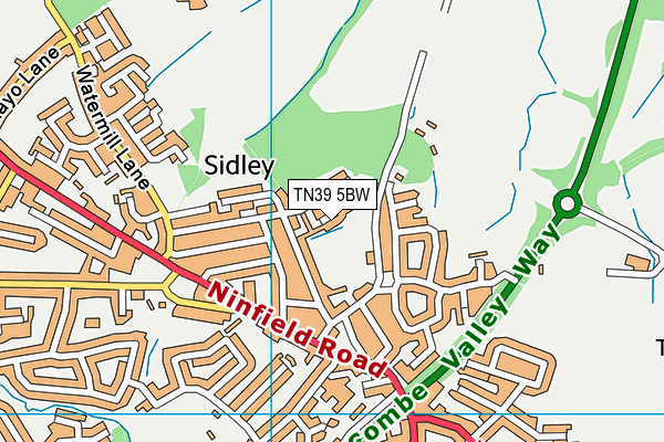 TN39 5BW map - OS VectorMap District (Ordnance Survey)