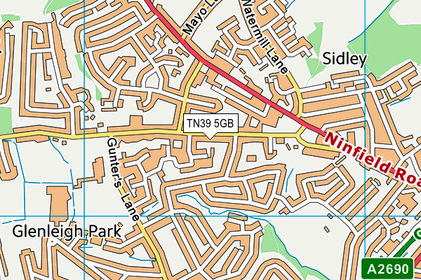TN39 5GB map - OS VectorMap District (Ordnance Survey)