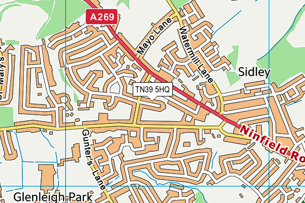 TN39 5HQ map - OS VectorMap District (Ordnance Survey)