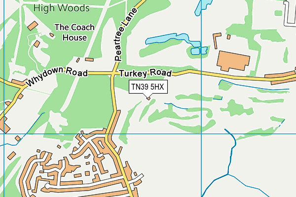 TN39 5HX map - OS VectorMap District (Ordnance Survey)