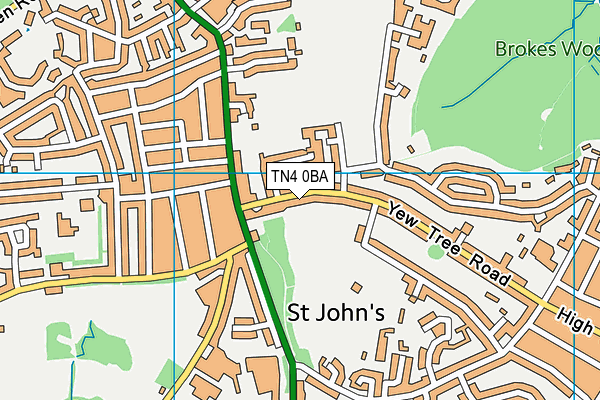 TN4 0BA map - OS VectorMap District (Ordnance Survey)