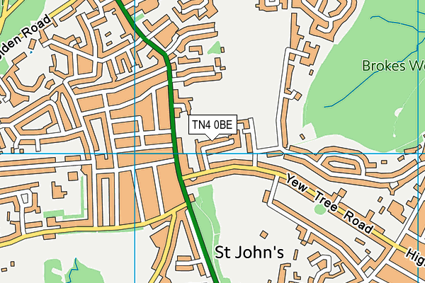 TN4 0BE map - OS VectorMap District (Ordnance Survey)