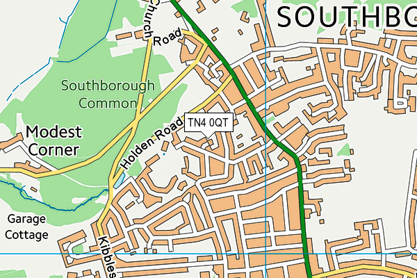 TN4 0QT map - OS VectorMap District (Ordnance Survey)