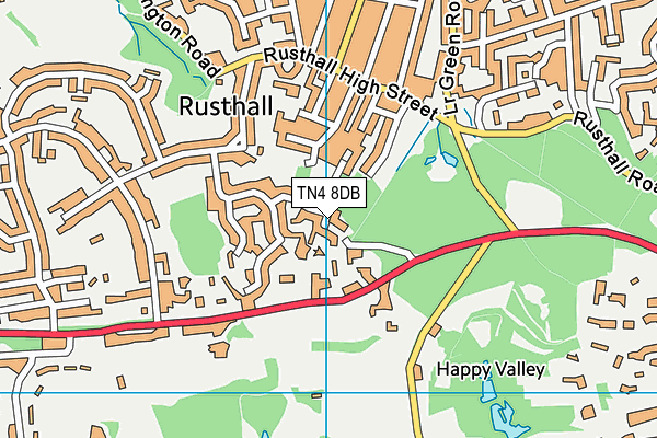 TN4 8DB map - OS VectorMap District (Ordnance Survey)