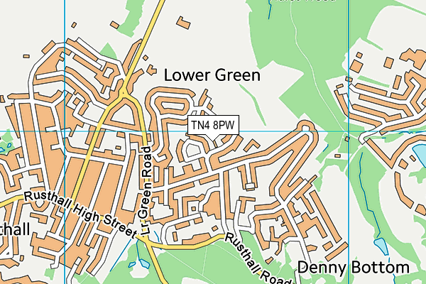 TN4 8PW map - OS VectorMap District (Ordnance Survey)