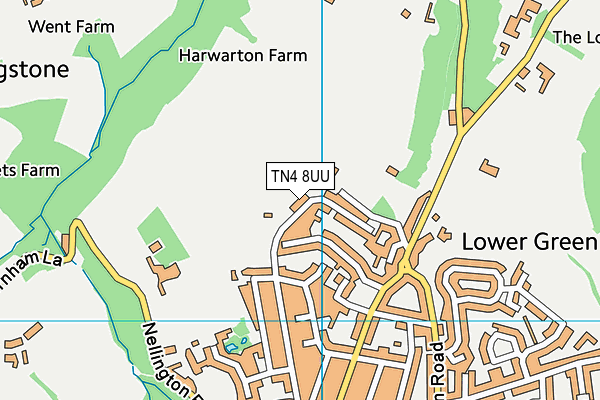 Rusthall Playing Fields map (TN4 8UU) - OS VectorMap District (Ordnance Survey)