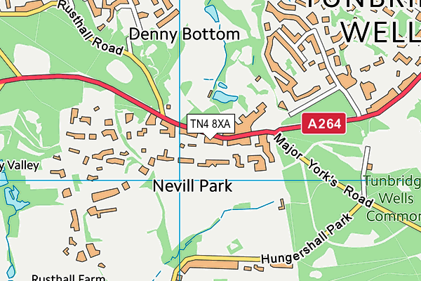 TN4 8XA map - OS VectorMap District (Ordnance Survey)