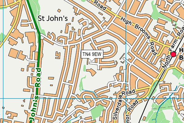 St John's Church of England Primary School map (TN4 9EW) - OS VectorMap District (Ordnance Survey)