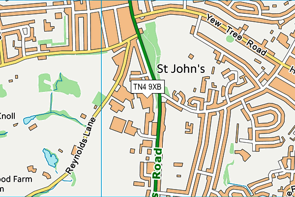 Tunbridge Wells Grammar School For Boys map (TN4 9XB) - OS VectorMap District (Ordnance Survey)