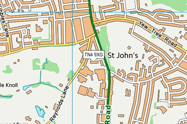 TN4 9XG map - OS VectorMap District (Ordnance Survey)