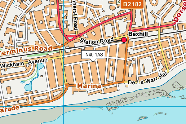 TN40 1AS map - OS VectorMap District (Ordnance Survey)