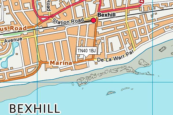 TN40 1BJ map - OS VectorMap District (Ordnance Survey)