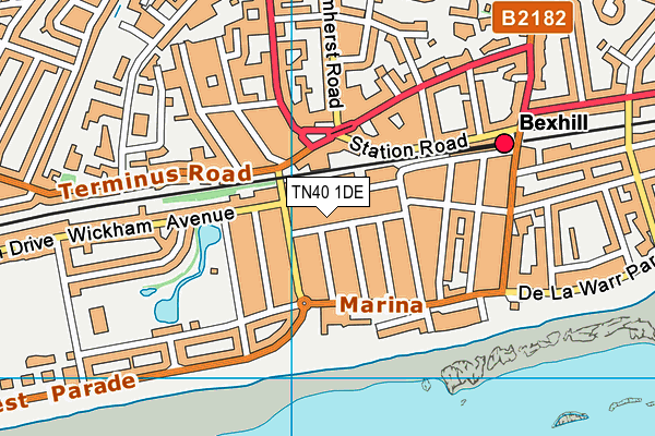 TN40 1DE map - OS VectorMap District (Ordnance Survey)