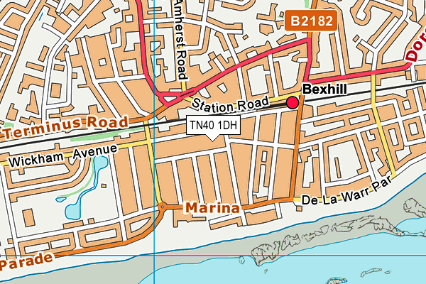 TN40 1DH map - OS VectorMap District (Ordnance Survey)