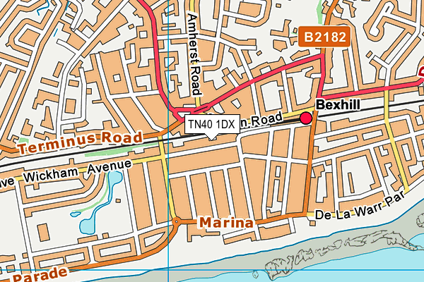 TN40 1DX map - OS VectorMap District (Ordnance Survey)