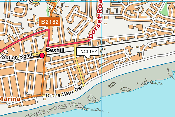 TN40 1HZ map - OS VectorMap District (Ordnance Survey)