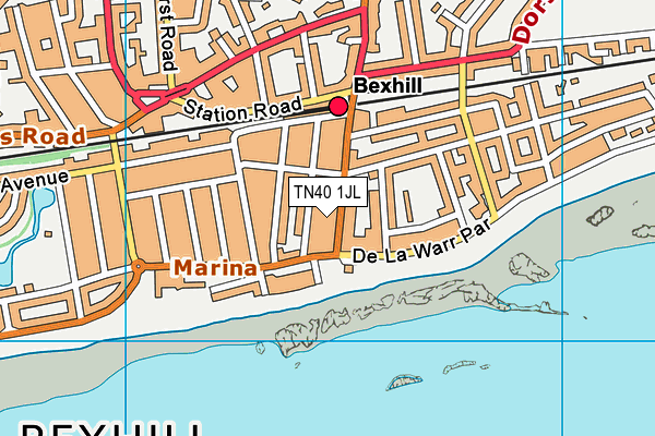 TN40 1JL map - OS VectorMap District (Ordnance Survey)