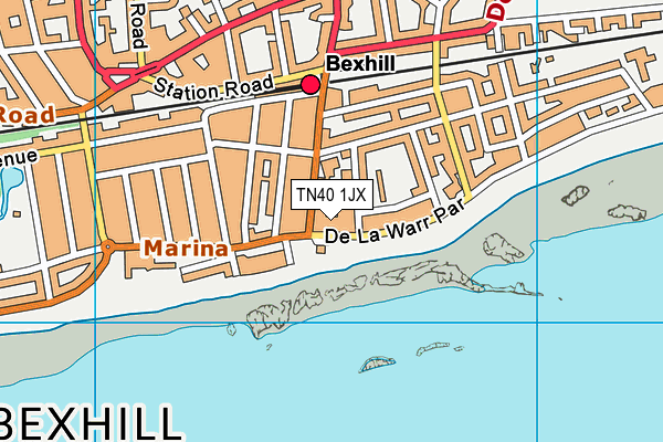 TN40 1JX map - OS VectorMap District (Ordnance Survey)