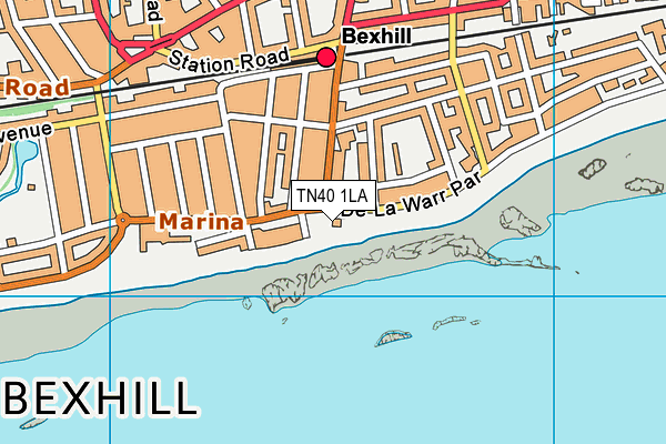 TN40 1LA map - OS VectorMap District (Ordnance Survey)