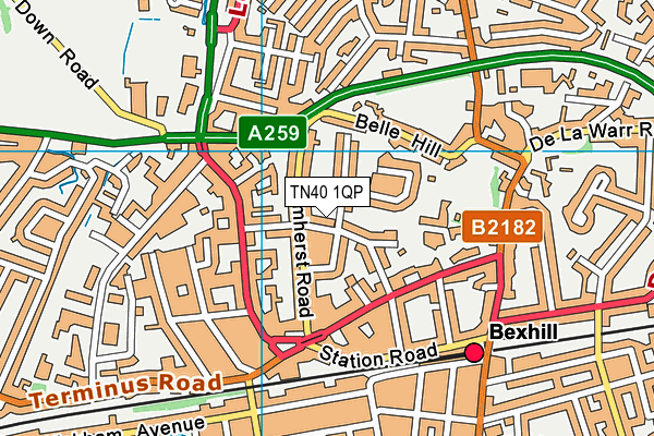 TN40 1QP map - OS VectorMap District (Ordnance Survey)