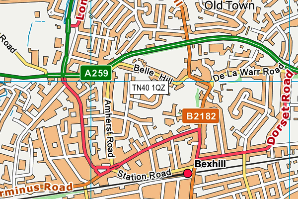 TN40 1QZ map - OS VectorMap District (Ordnance Survey)