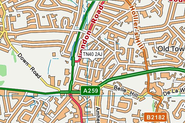 TN40 2AJ map - OS VectorMap District (Ordnance Survey)