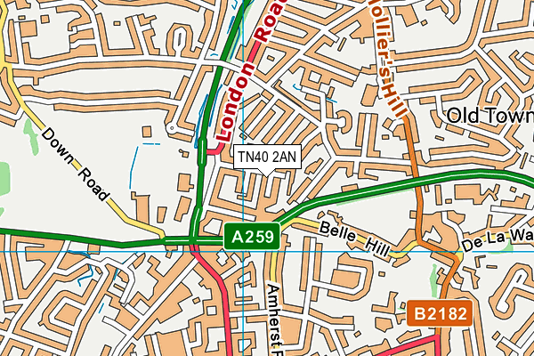 TN40 2AN map - OS VectorMap District (Ordnance Survey)