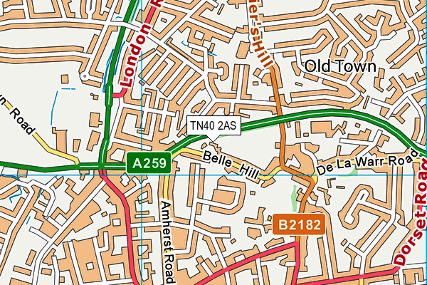 TN40 2AS map - OS VectorMap District (Ordnance Survey)