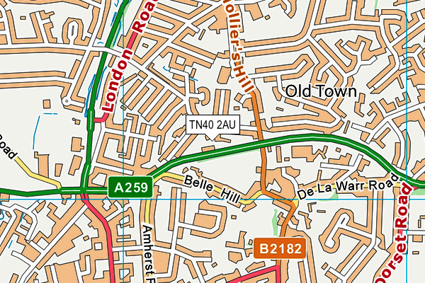 TN40 2AU map - OS VectorMap District (Ordnance Survey)