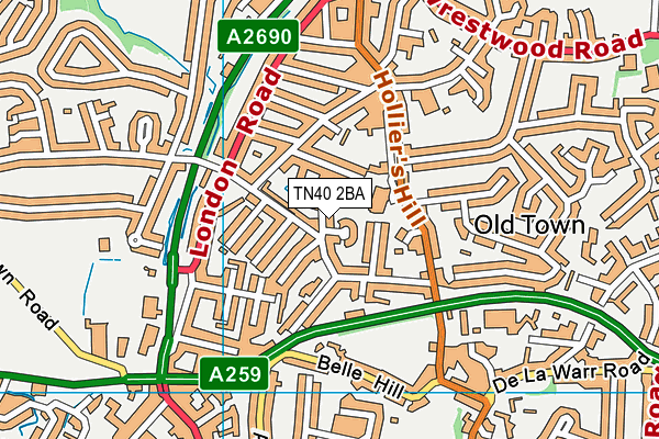TN40 2BA map - OS VectorMap District (Ordnance Survey)