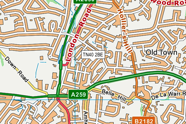 TN40 2BE map - OS VectorMap District (Ordnance Survey)