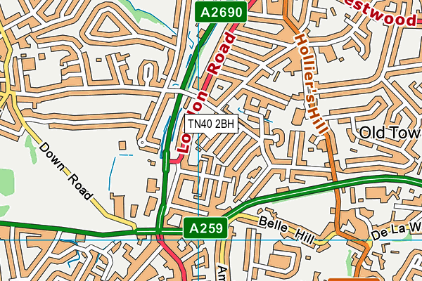 TN40 2BH map - OS VectorMap District (Ordnance Survey)