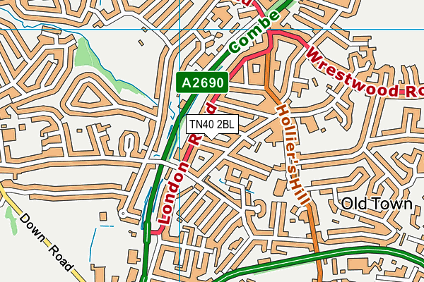 TN40 2BL map - OS VectorMap District (Ordnance Survey)