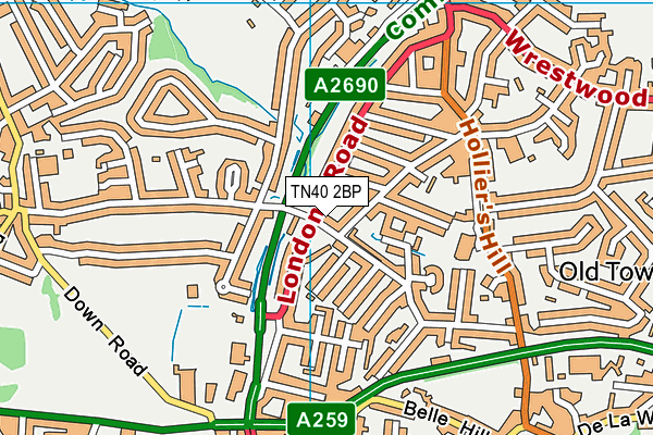 TN40 2BP map - OS VectorMap District (Ordnance Survey)