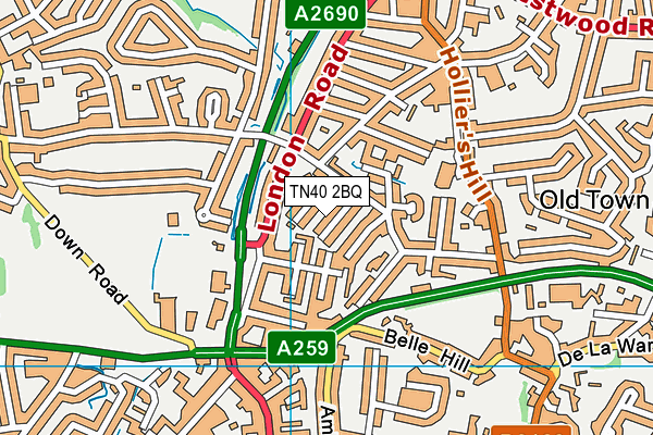 TN40 2BQ map - OS VectorMap District (Ordnance Survey)