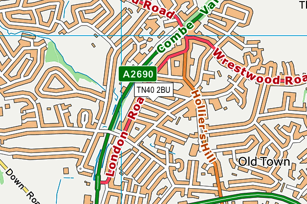 TN40 2BU map - OS VectorMap District (Ordnance Survey)