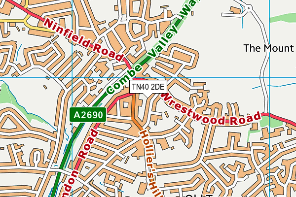 TN40 2DE map - OS VectorMap District (Ordnance Survey)