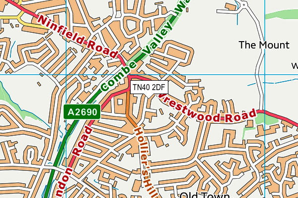 TN40 2DF map - OS VectorMap District (Ordnance Survey)
