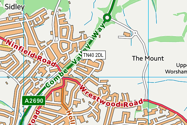 TN40 2DL map - OS VectorMap District (Ordnance Survey)