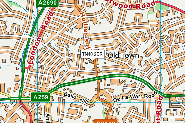 TN40 2DR map - OS VectorMap District (Ordnance Survey)