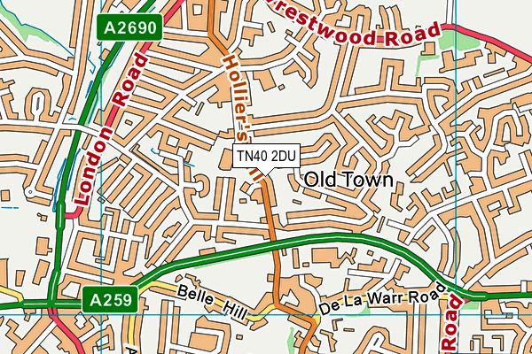 TN40 2DU map - OS VectorMap District (Ordnance Survey)